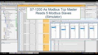 ? S7 1200/S7-1500 As Modbus Tcp Master Reads 5 Modbus Slaves(Simulator)