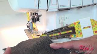 How to use the Brother SA225cv Double fold binder for 2340cv coverstitch machine