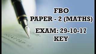 Forest Beat Officer(FBO) Paper - 2(maths) Key by manavidya