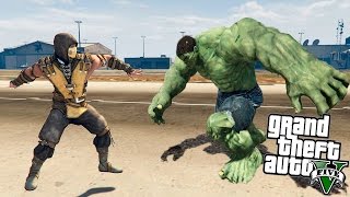 GTA 5 Моды: СКОРПИОН VS ХАЛК(HULK) - БИТВА ХАЛКА И СКОРПИОНА