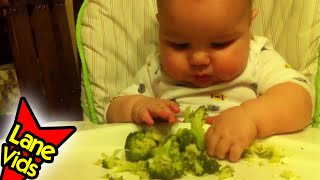 5 Month Old Eats Broccoli - Day 4 - Baby-led Weaning (BLW)