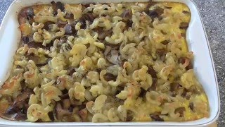 Макароны запеченные с грибами  Макароны с грибами в духовке