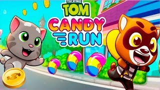 ГОВОРЯЩИЙ ТОМ БЕГ ЗА СЛАДОСТЯМИ #1 ДРУЗЬЯ Бен Хэнк Джинджер! Игровой мультик  Talking Tom Candy Run