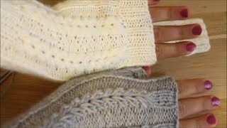 Митенки "Снежный день". Как связать митенки.