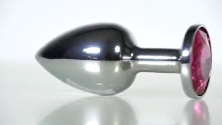 Анальная пробка с кристаллом  Маленькая, серебро