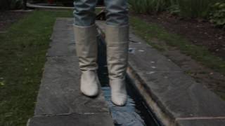 White Boots Getting Wet