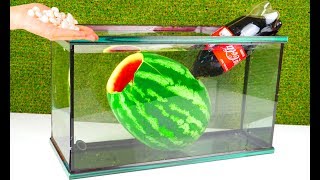 Experiment: WATERMELON and Coca Cola Mentos Under Water