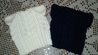 Шапка спицами. КотоШапка. Часть 3.  // Knitting for kids // How to knit a hat