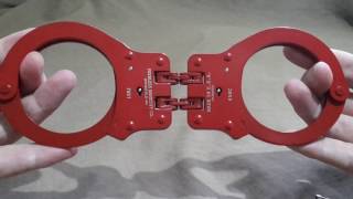 ? USA Police & Prison ~ Peerless 850C Red Hinged Handcuffs NIJ Certified