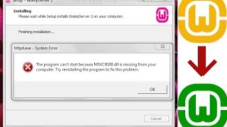 Wamp apache the program can start because msvcr100 dll is missing // wamp orange