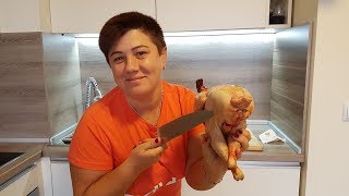 Как разделать домашнюю курицу за 30 секунд!