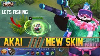 AKAI New Skin Summer Party Gameplay | We Will Miss Old Akai - Mobile Legends Patch 2.16