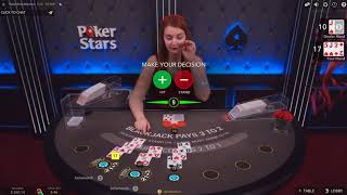 $400 Лайв БлэкДжек с Живым Дилером на ПокерСтарс!Live BlackJack on PokerStars