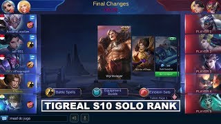 First Debut Tigreal S10 Wyrmslayer Solo Rank Gameplay - Mobile Legends