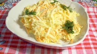 Правильный витаминный салат из черной редьки с морковью.