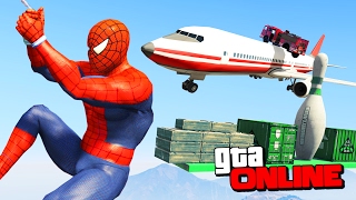 ЧЕЛОВЕК ПАУК ЕДВА НЕ УМЕР ОТ САМОЛЕТА НА ПОТНОМ ДЕДРАНЕ В GTA 5 ONLINE
