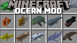 Minecraft OCEAN MOD / PLAY WITH FISH IN THE SEA AND CATCH THEM TO EAT!! Minecraft