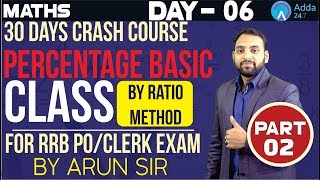 IBPS RRB PO/Clerk | Percentage Part - 2 | Maths | Arun Sir