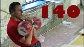 Fedor Fuglev - 140 reps in kettlebell jerk / Федор Фуглев - 140 подъемов в толчке двух гирь
