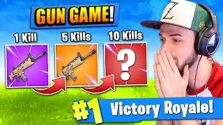 The "GUN GAME" CHALLENGE in Fortnite: Battle Royale!