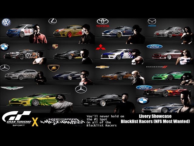 nfs most wanted blacklist cars